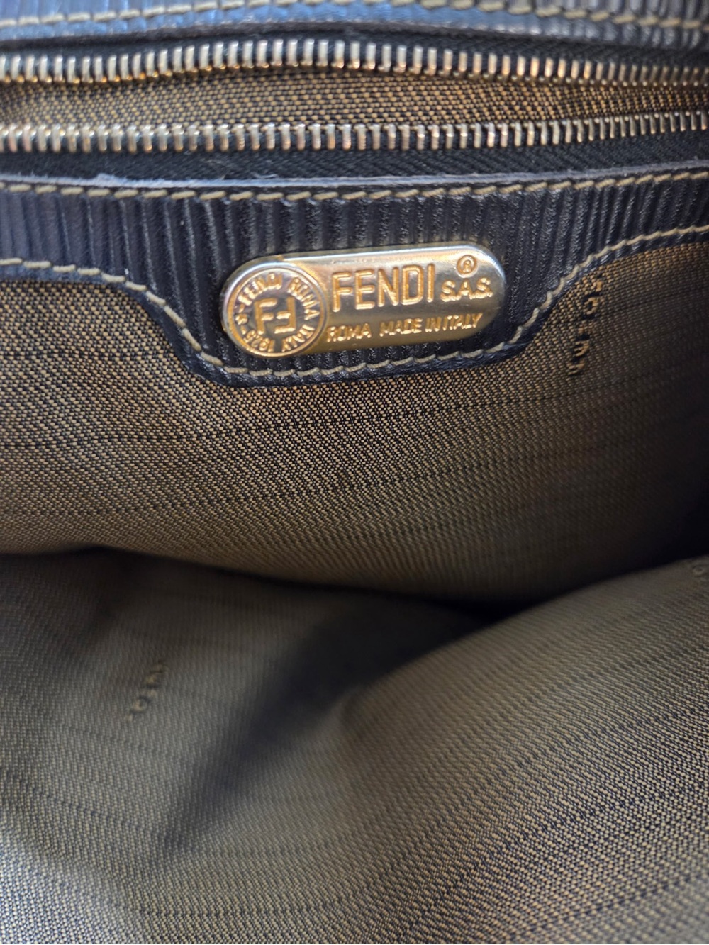 Fendi Brown Monogram Top-Handle Bag - Picture 3 of 6